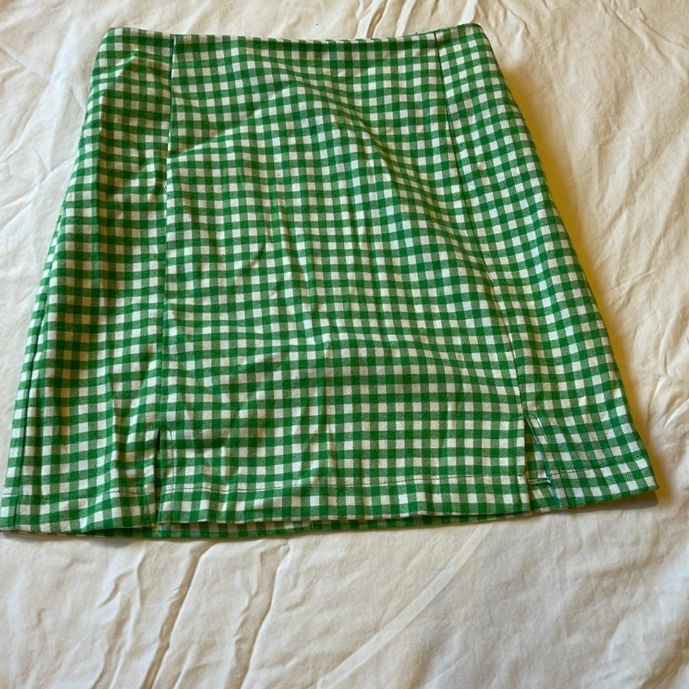 Green checkerboard skirt